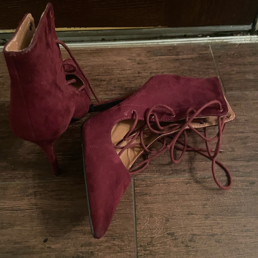 Charlotte Russe Burgundy Heeled Boots